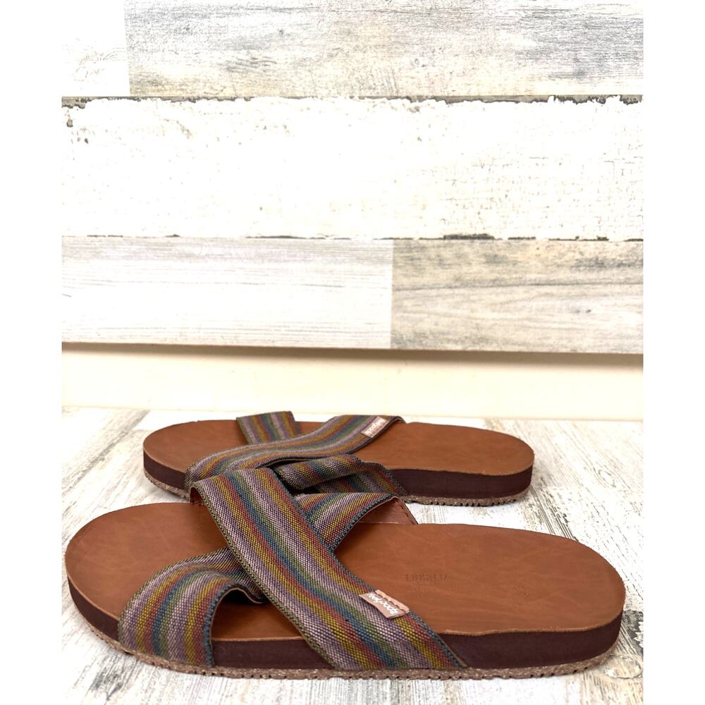 Feelgoodz Womens 10 Zensole Cascades Paradise Multicolor Slip On Sandals NEW